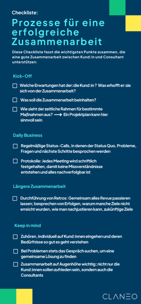 Download Infografik der Checkliste für Kundinnenbetreuung